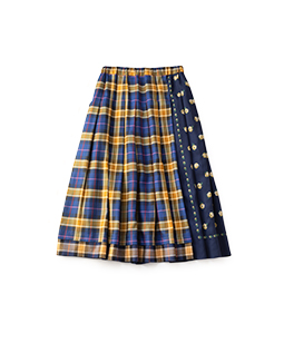 Tartan check・British rose hybrid skirt