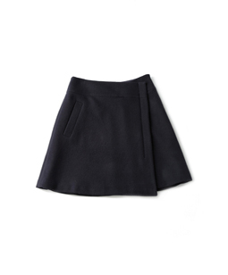 Soft melton wrap skirt