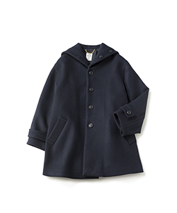 Double melton marine collar coat