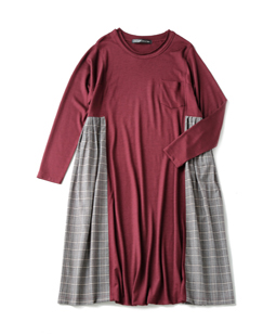 James T-cloth British check fluffy dress