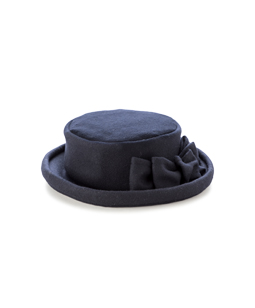 Brushed melton drape ribbon hat