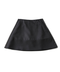 Cashmere blend flannel satin cocoon skirt