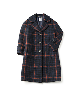 Roving check grandma coat