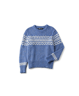 Brushed yarn nordic sweater