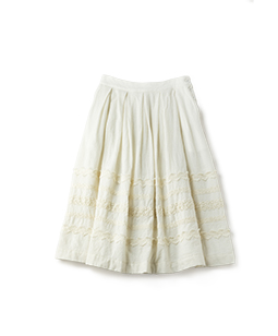 Wool gauze and lace refine skirt