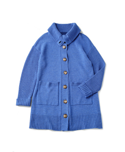 Knit crosscollar coat