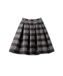 Vintage Circle Jacquard tuck skirt