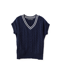 Cotton slab yarn tilden vest