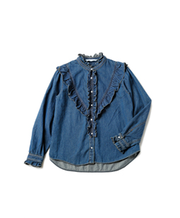 Slab denim victorian blouse