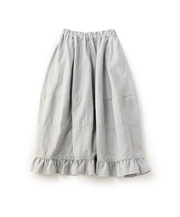 Cotton linen denim crinoline skirt