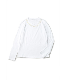 Shell button collar T-shirt