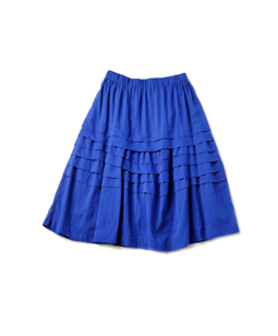 Cotton organdy random tuck skirt