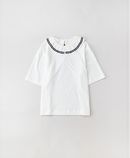 Marine frill collar pullover