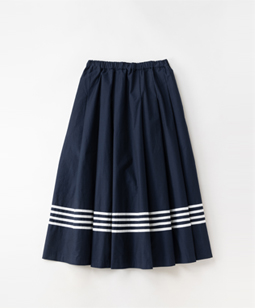 French marine tuck flare skirt