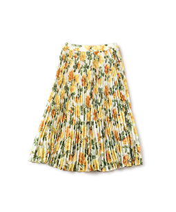 Climbing rose flare pleats skirt