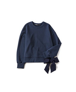 Side ribbon sweat shirt