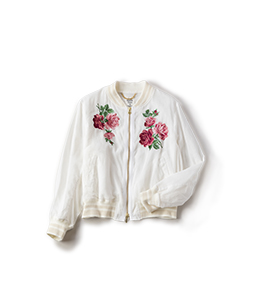 Climbing rose EMB souvenir jacket