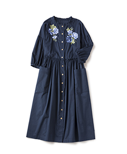 Compact lawn rose EMB dress