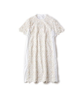 Leaf lace and broad cloth 2 face dress