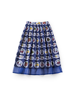 Blue bone-china tuck skirt