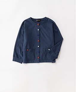 Stripe ribbon-trim cardigan