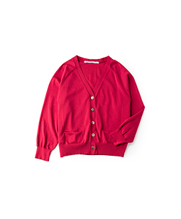 Raglan sleeve V-neckline cardigan