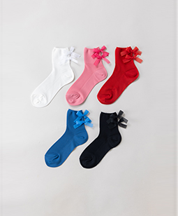 Back ribbons crew socks