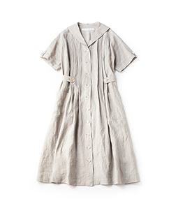 Belgian linen dormitory collar dress