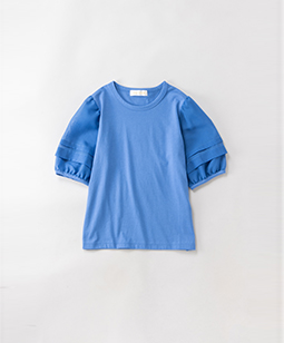 Sheer tuck sleeve pullover