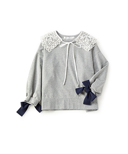 Vintage lace collar sweatshirt