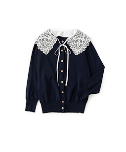 Vintage lace collar cardigan