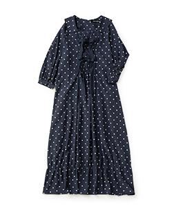 Vintage dot shirring dress