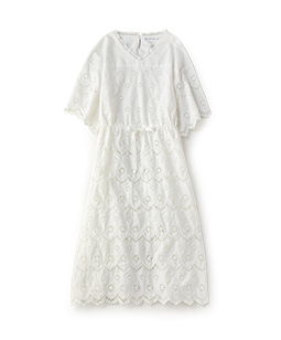 Scallop lace tunic dress