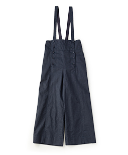 Cotton linen salopette pants