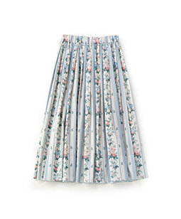 Pale roses double tuck skirt