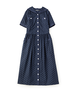 Flower lace marine collar dress