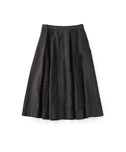 Stripe lace gored skirt