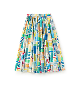 Constructed stripes fluffy skirt