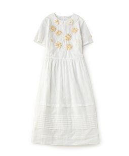 Ribbon flower embroidery day dress