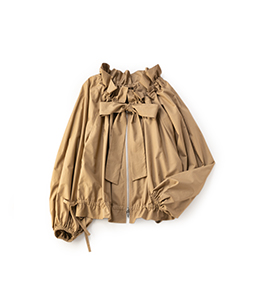 Ruffle frill puffy blouson