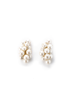 Cluster pearl pierced earring