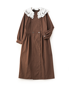 Vintage lace collar coat dress