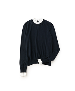 Ripe cotton pleats frill sweater