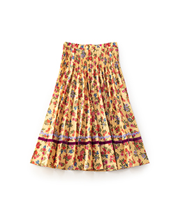 Flowers of Jouy double accordion skirt