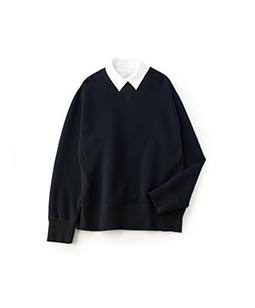 Double face knit spare collar pullover