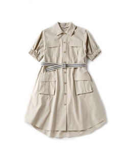 Cotton typewriter military shirt onepiece