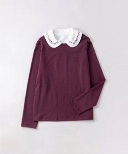Logo lace collar pullover