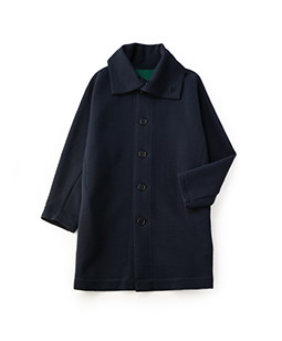 Double face knit cross collar coat