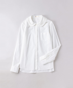 Logo lace collar shirt