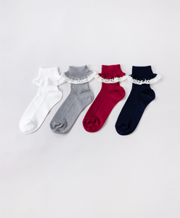 Logo lace crew socks